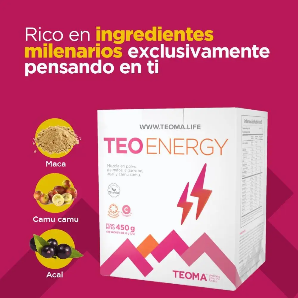 TEO ENERGY Caja de 30 sobres 2 TEO ENERGY CAJA ENERGIZANTE NATURAL